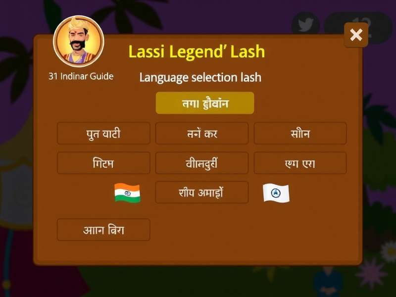 Lassi Legend Lash Language Selection Screen - 11 Indian Languages
